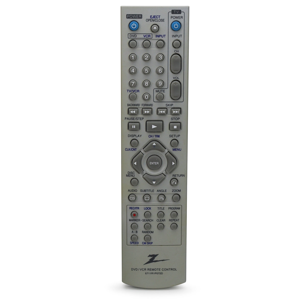 Zenith 6711R1P072D Remote Control for DVD VCR Combo XBV443 and More ...