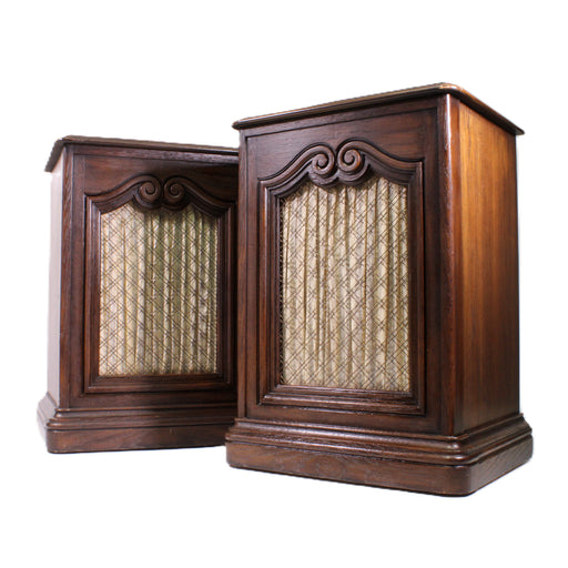 Zenith Allegro Vintage 2-Way Floor Woodgrain Speakers Pair-Speakers-SpenCertified-vintage-refurbished-electronics