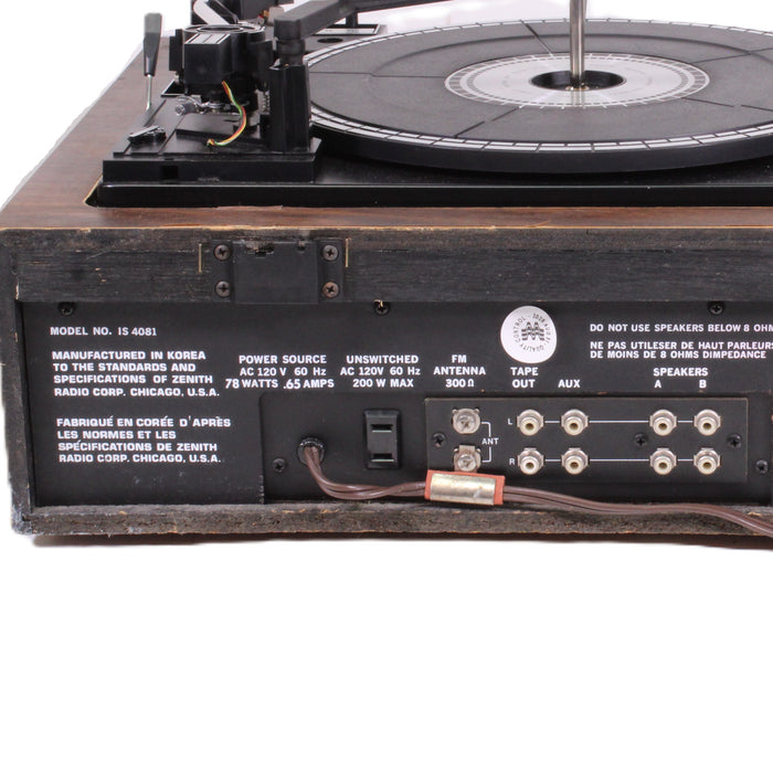 Zenith IS-4081 Turntable Cassette 8-Track AM/FM Integrated Stereo System-Turntables & Record Players-SpenCertified-vintage-refurbished-electronics