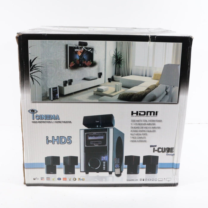 i-Cinema i-HD5 High Definition 5.1 Channel Home Theater Surround System (BRAND NEW)-Home Theater Systems-SpenCertified-vintage-refurbished-electronics