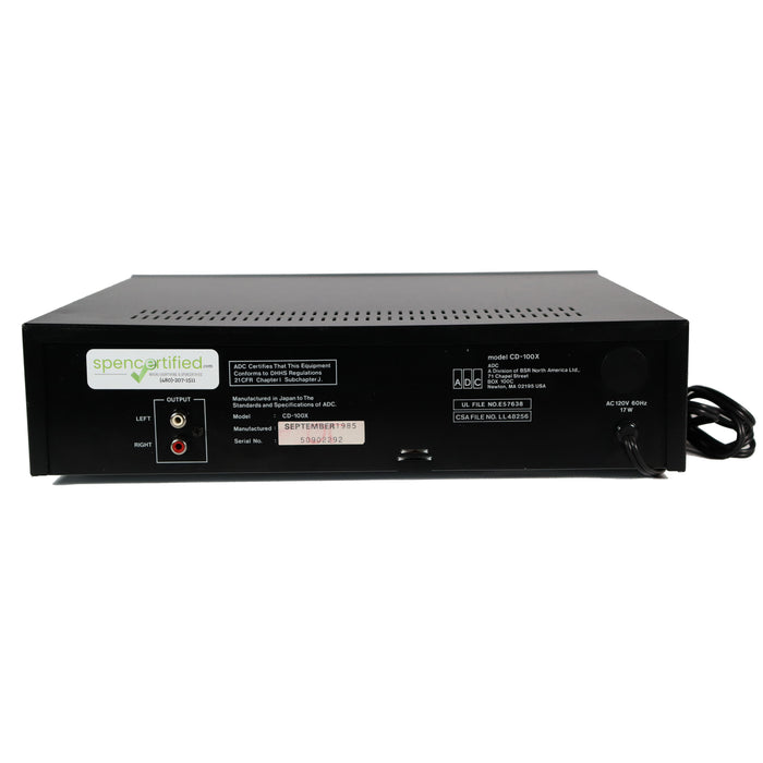 ADC CD-100X Single Disc CD Player-Electronics-SpenCertified-refurbished-vintage-electonics