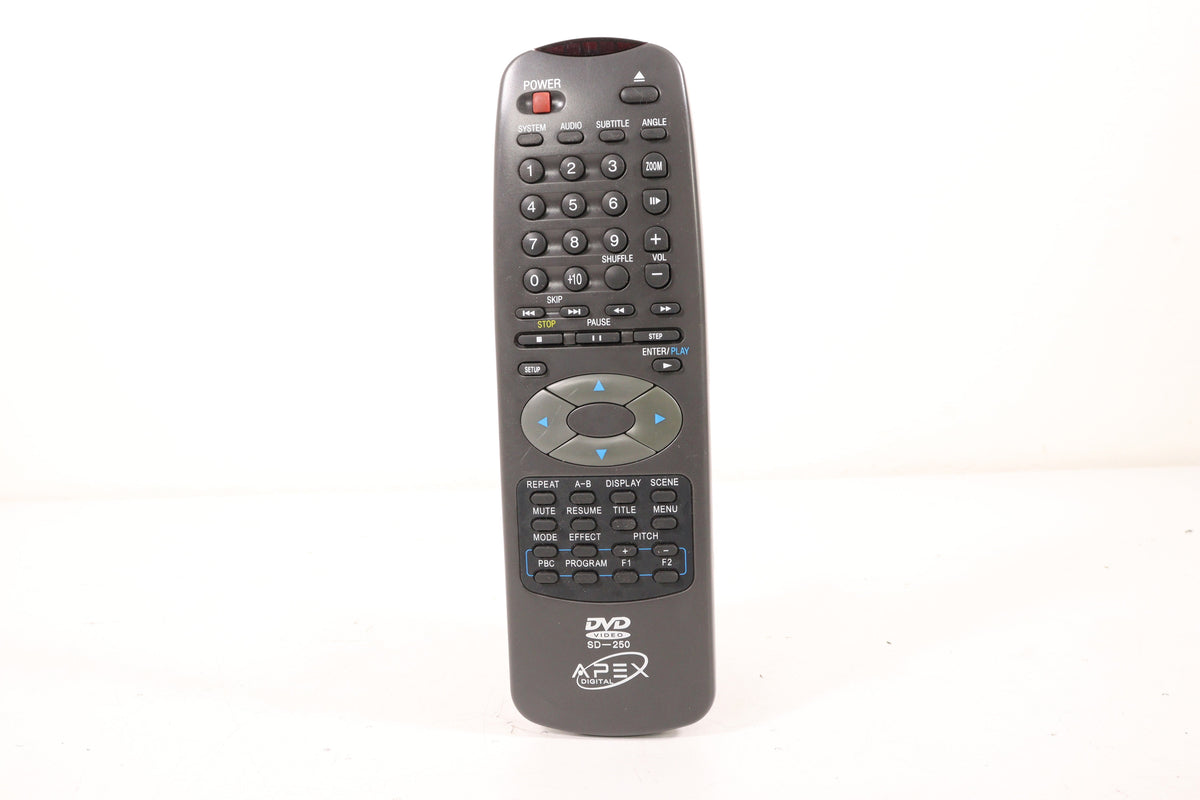 APEX SD-250 Remote Control FOR DVD PLAYER — SpenCertified
