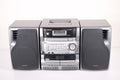 Aiwa CA-DW635 CD Carry Component System Dual Cassette Player Recorder AM FM Radio Boombox