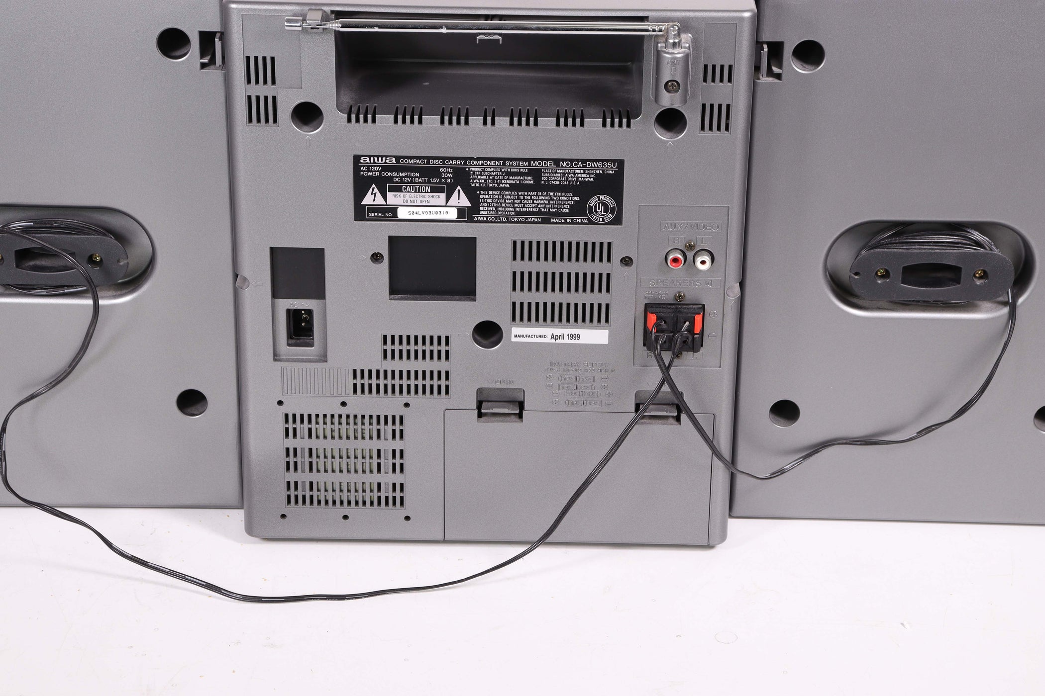 Aiwa CA-DW635 CD Carry Component System Dual Cassette Player Recorder ...
