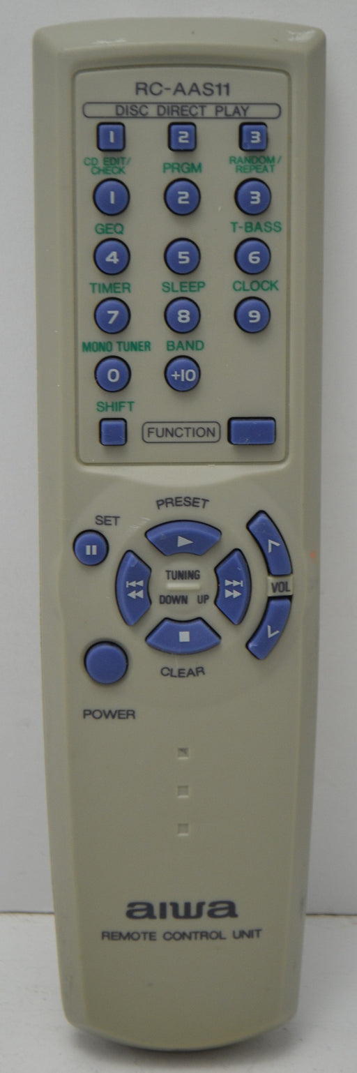 Aiwa RC-AAS11 Audio System Remote Control CXNA3100 CXNAJ100 NSXAJ100 NSXAJ200 NSXAJ203 NSXAJ205-Remote-SpenCertified-refurbished-vintage-electonics