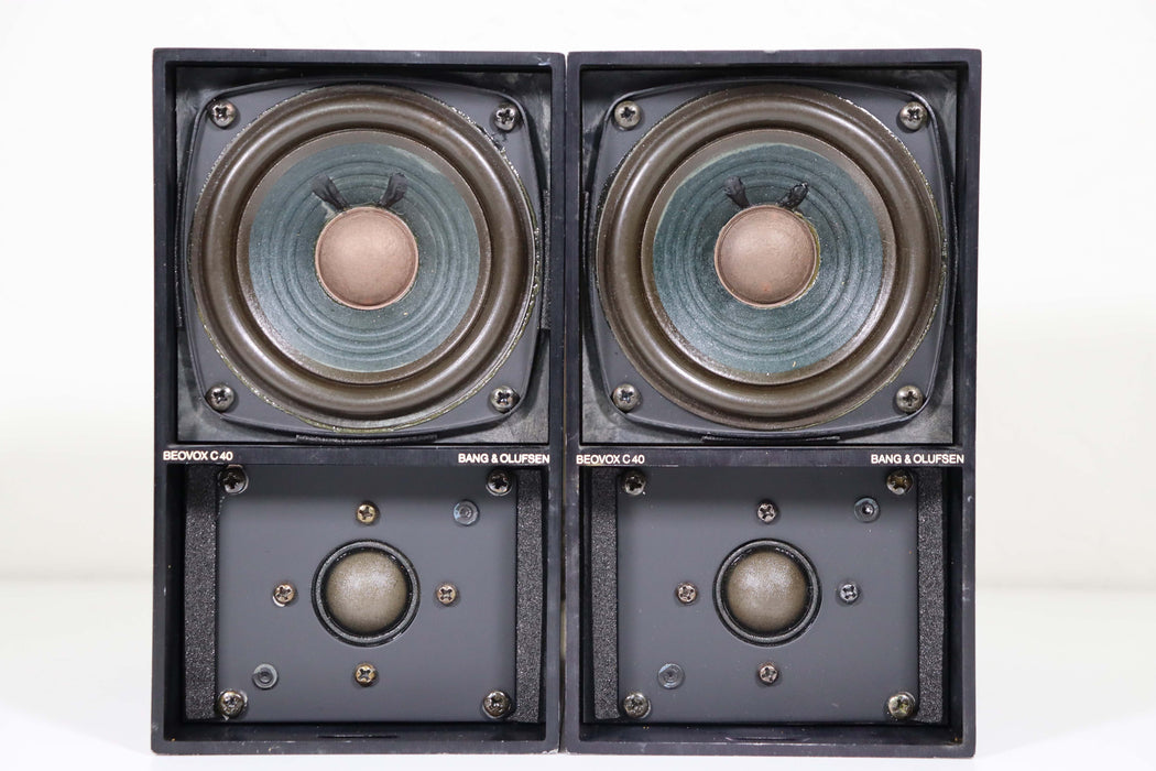 B&O Bang and Olufsen Beovox C40 6 Ohm 50 Watt Bookshelf Speakers Pair-Speakers-SpenCertified-vintage-refurbished-electronics