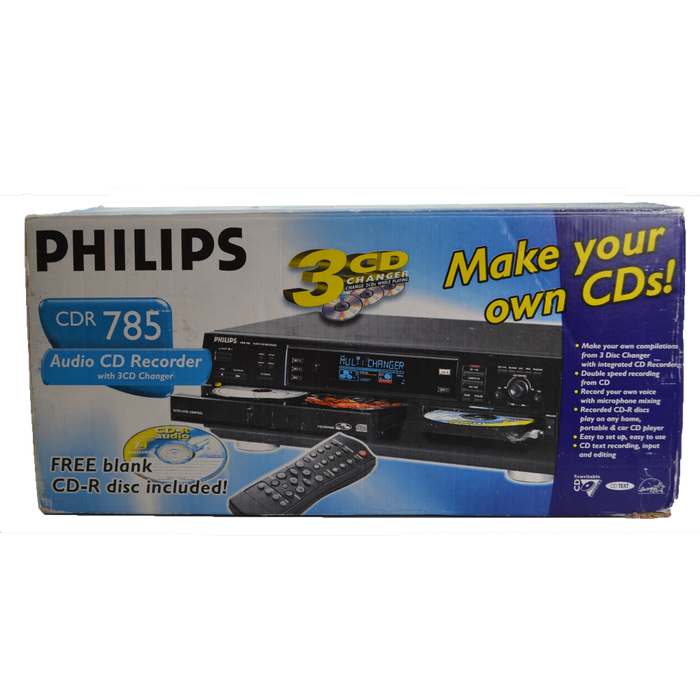 BRAND NEW Philips - CDR 785 - 3 Disc - CD Changer and Recorder - Dual Tray Dubbing Machine-Electronics-SpenCertified-refurbished-vintage-electonics