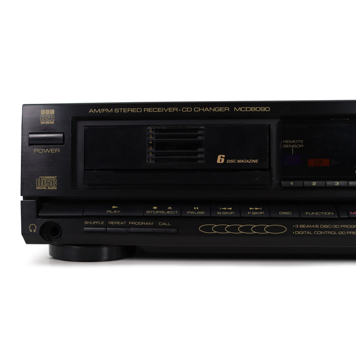 BSR MCD 8090 AM/FM Stereo Receiver and 6-Disc Magazine CD Player-Electronics-SpenCertified-refurbished-vintage-electonics