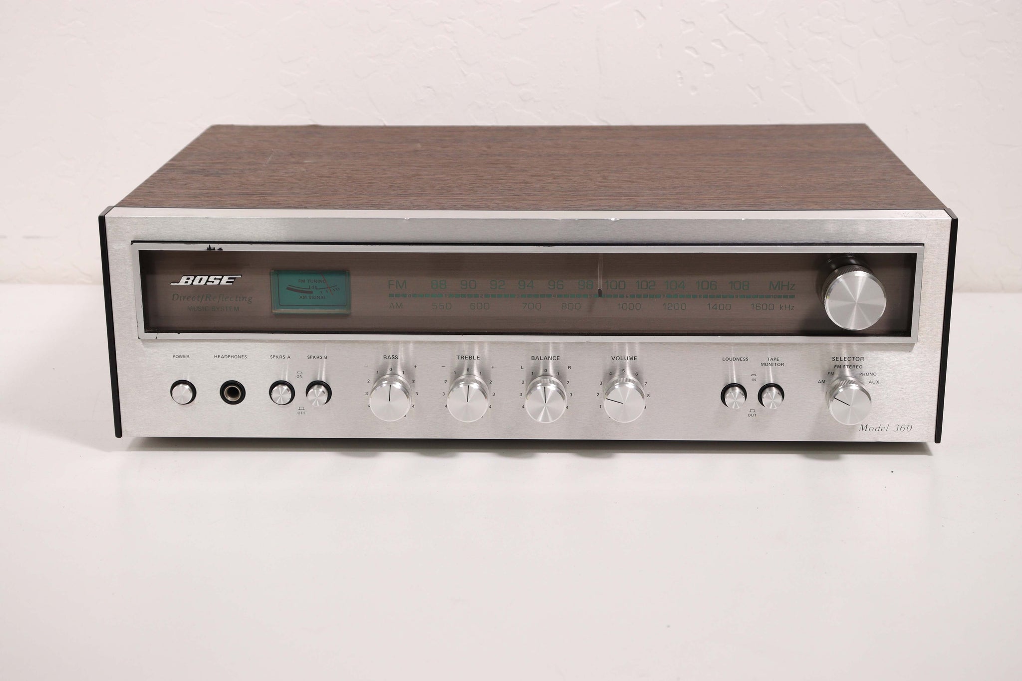 Bose Model 360 Silver Face Home Receiver Wooden Cover