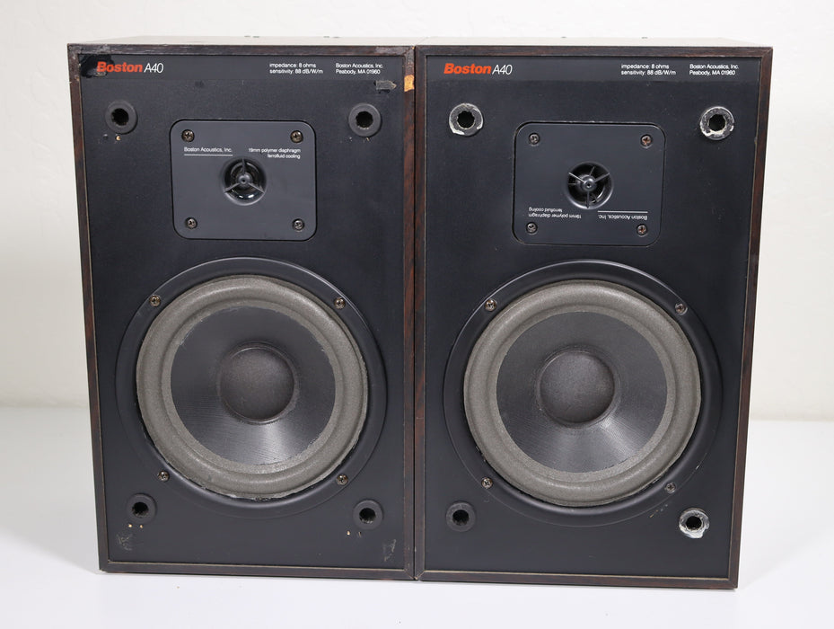 Boston Acoustics A40 Small 2 Way Bookshelf Speaker Pair-Speakers-SpenCertified-vintage-refurbished-electronics