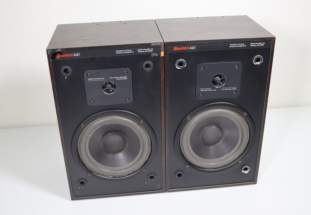 Boston Acoustics A40 Small 2 Way Bookshelf Speaker Pair-Speakers-SpenCertified-vintage-refurbished-electronics