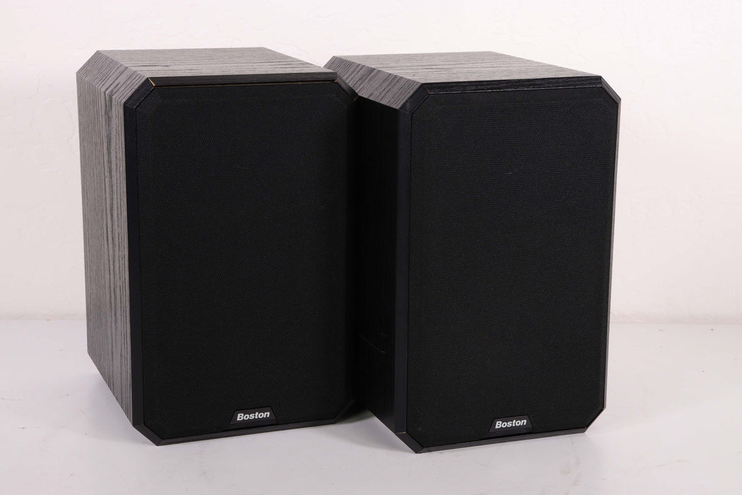 Boston HD5 Small Bookshelf Speaker Pair 2 Way Light Black Wood-Speakers-SpenCertified-vintage-refurbished-electronics