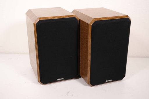 Boston HD5 Small Bookshelf Speaker Pair 2 Way Light Brown Wood-Speakers-SpenCertified-vintage-refurbished-electronics