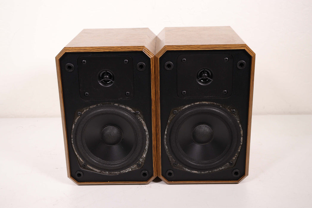 Boston HD5 Small Bookshelf Speaker Pair 2 Way Light Brown Wood-Speakers-SpenCertified-vintage-refurbished-electronics