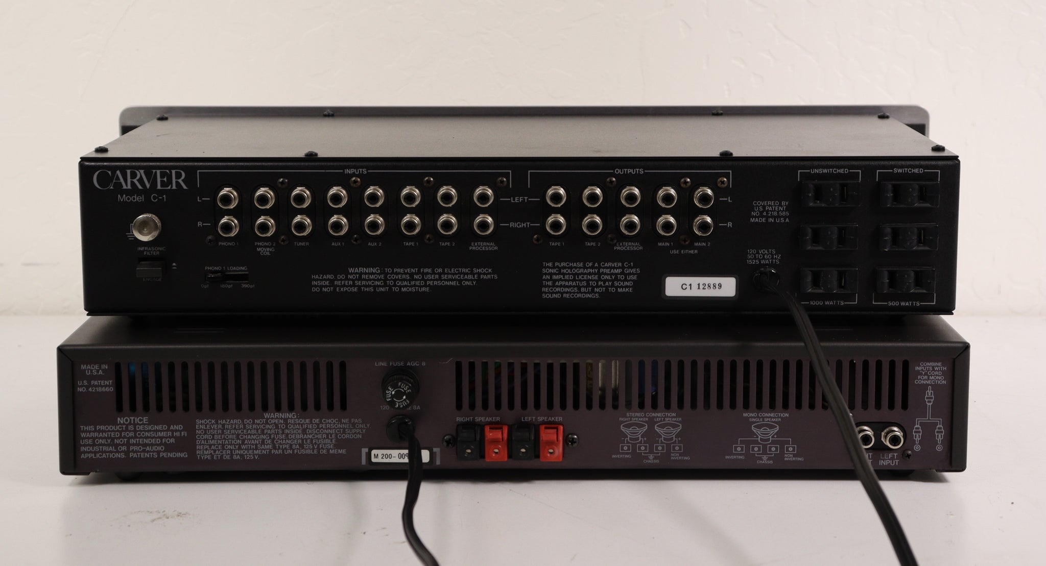 Carver Preamp Power Amp Combo Rack System C1 M200t Stereo