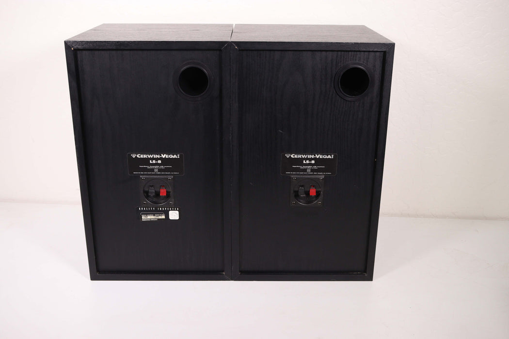 Cerwin Vega LS-8 Stereo Bookshelf Speaker Pair Small Black 8 Ohms 150 Watts-Speakers-SpenCertified-vintage-refurbished-electronics