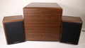 Cerwin Vega SAT-6S SAT-6W Vintage Bookshelf Speaker Pair with Passive Subwoofer