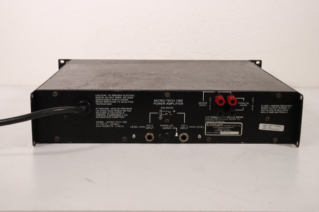 Crown Micro-Tech 1000 Power Amplifier-Power Amplifiers-SpenCertified-vintage-refurbished-electronics