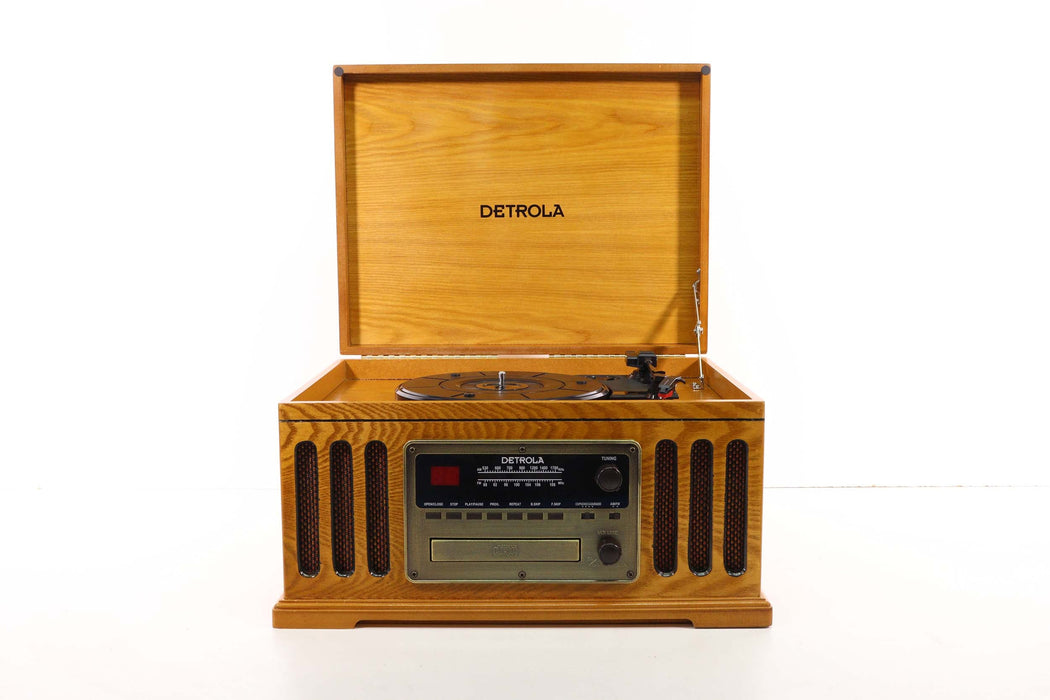 DETROLA ALL-IN-ONE MUSIC STATION CD PHONO CASSETTE AM/FM-Turntables & Record Players-SpenCertified-vintage-refurbished-electronics