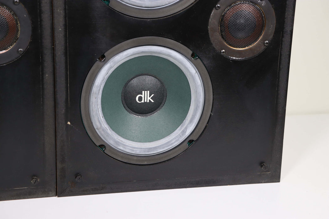 DLK / 1 1/2 3 Way Speaker Pair Stereo Set-Speakers-SpenCertified-vintage-refurbished-electronics