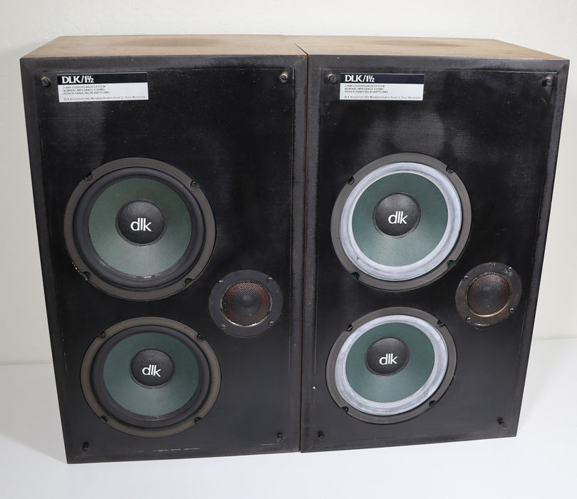 DLK / 1 1/2 3 Way Speaker Pair Stereo Set-Speakers-SpenCertified-vintage-refurbished-electronics