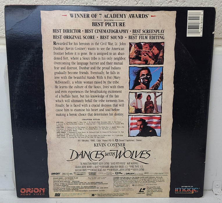 Dances With Wolves with Kevin Costner LaserDisc Movie-Electronics-SpenCertified-refurbished-vintage-electonics