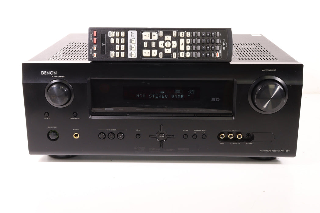 Denon AVR-591 Home Stereo Amplifier Audio System Surround Sound HDMI ARC 5.1-Audio Amplifiers-SpenCertified-vintage-refurbished-electronics