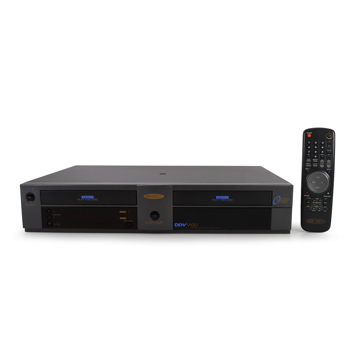 GoVideo DDV9100 Dual Deck VCR Player VHS Copy Dubbing Machine ...