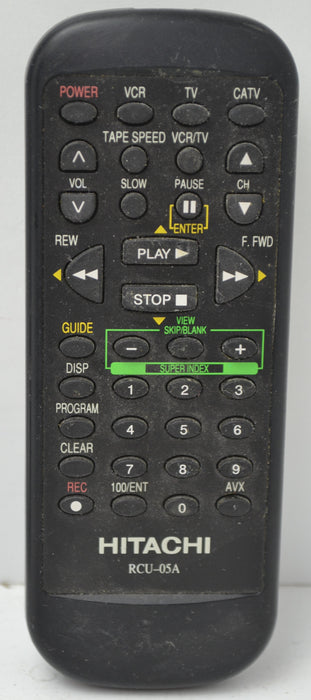 Hitachi - RCU-05A - VCR and TV Television - Remote Control-Remote-SpenCertified-refurbished-vintage-electonics