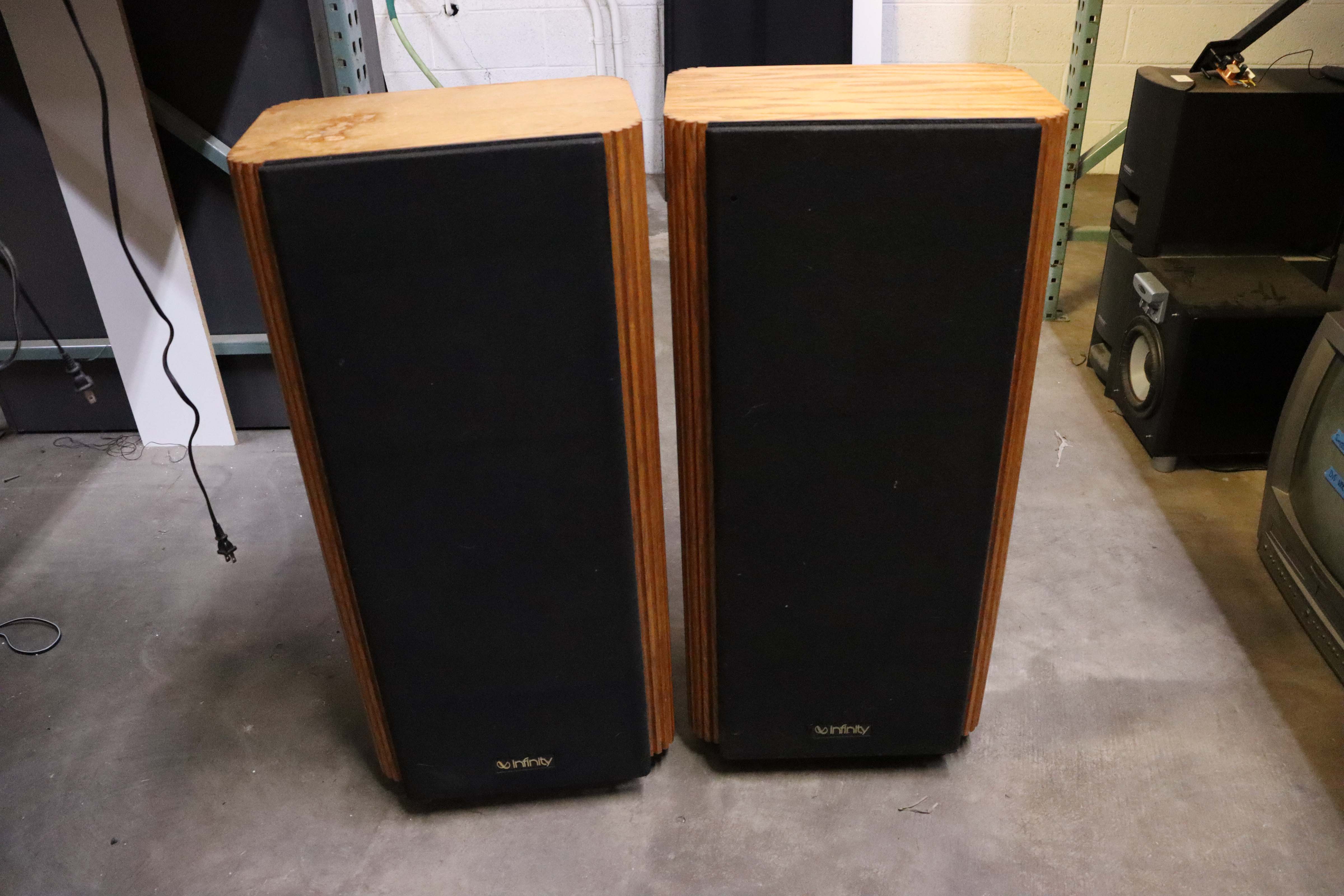 Infinity 7 Kappa Tower Speaker Pair Vintage (Not Working As Is)