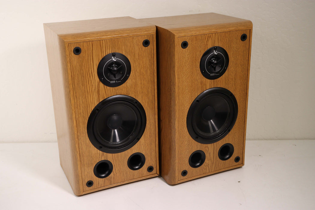 Infinity SL30 Bookshelf Speaker Pair 2 Way Dual Port Light Brown 150 Watts 8 Ohms-Speakers-SpenCertified-vintage-refurbished-electronics