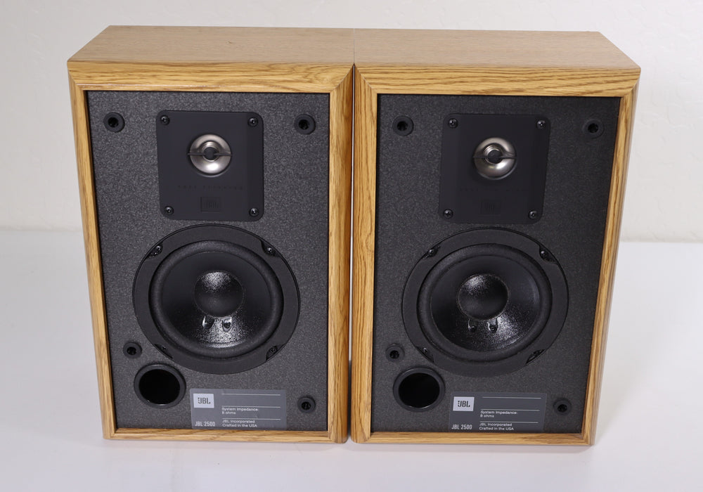 JBL 2500 Small Bookshelf Speaker Pair System 8 Ohms-Speakers-SpenCertified-vintage-refurbished-electronics