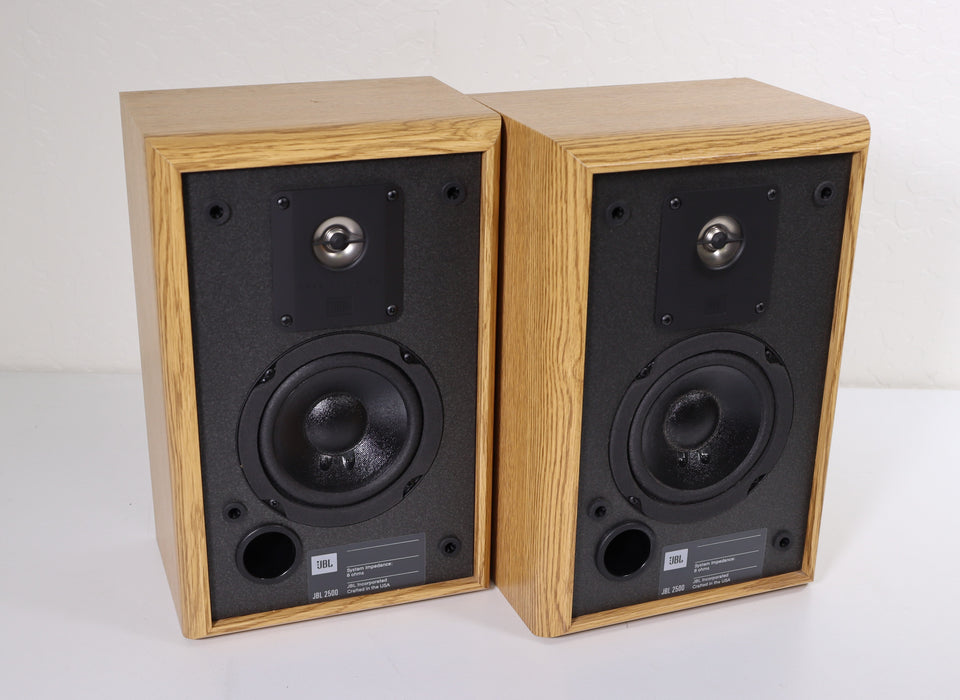 JBL 2500 Small Bookshelf Speaker Pair System 8 Ohms-Speakers-SpenCertified-vintage-refurbished-electronics