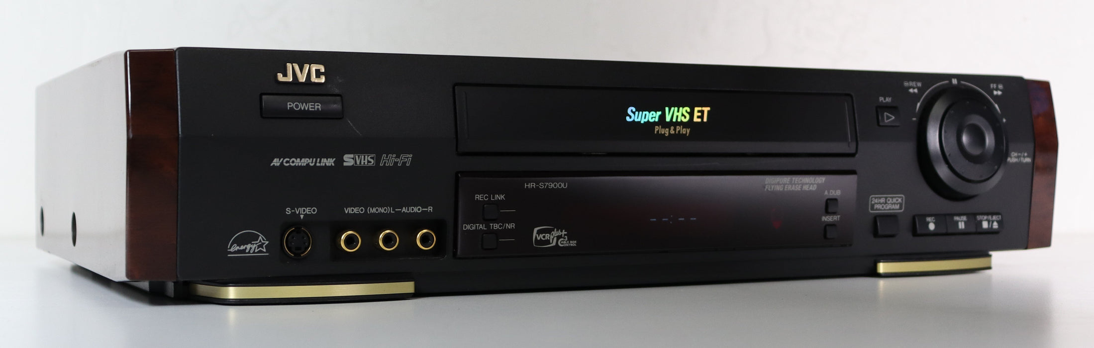 JVC HR-7900U Super VHS ET SVHS S-Video VCR Player Recorder Digipure Technology Flying Erase Head Simulated Wood Side Panels-VCRs-SpenCertified-vintage-refurbished-electronics