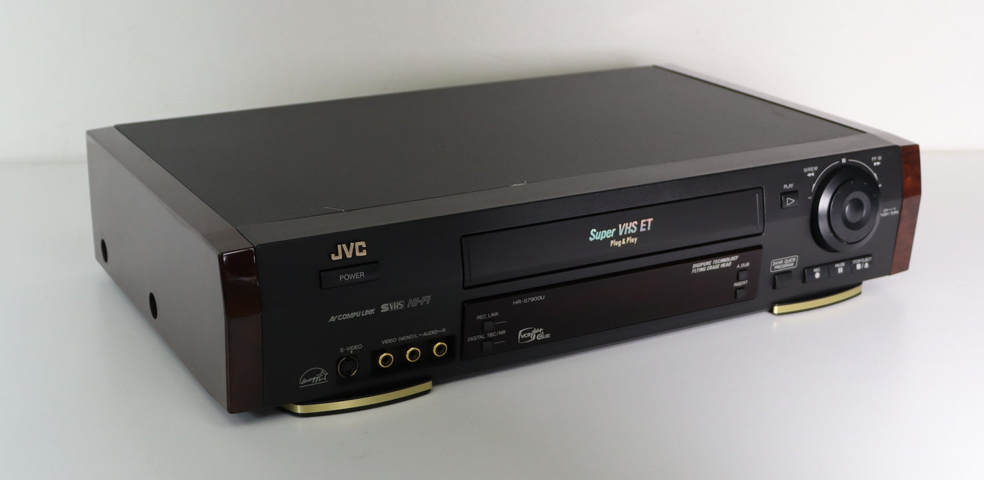 JVC HR-7900U Super VHS ET SVHS S-Video VCR Player Recorder Digipure Technology Flying Erase Head Simulated Wood Side Panels-VCRs-SpenCertified-vintage-refurbished-electronics