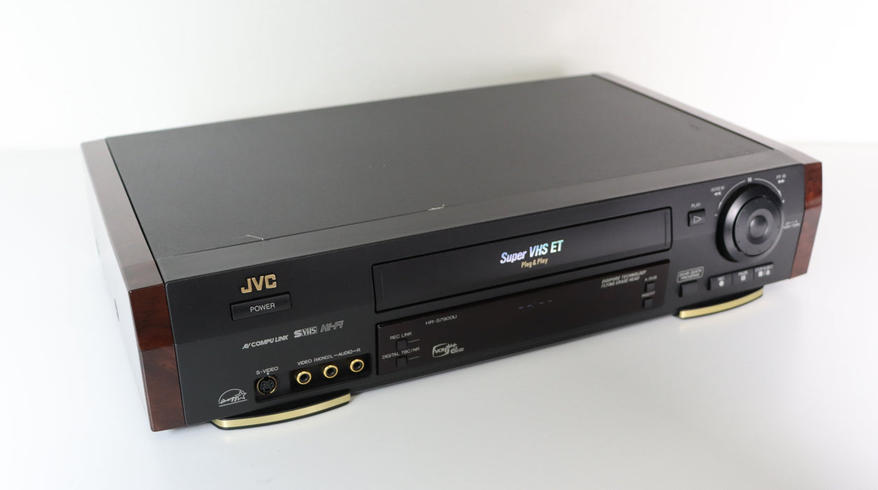 JVC HR-7900U Super VHS ET SVHS S-Video VCR Player Recorder Digipure Technology Flying Erase Head Simulated Wood Side Panels-VCRs-SpenCertified-vintage-refurbished-electronics