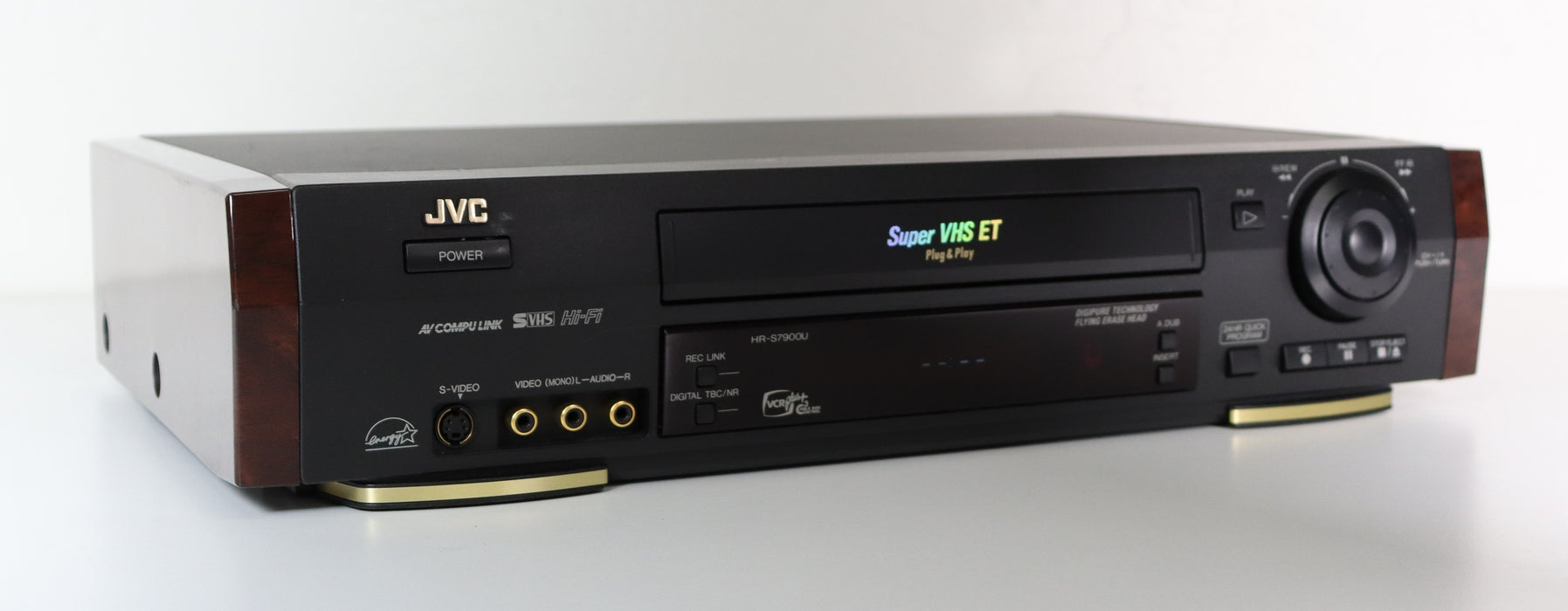 JVC HR-7900U Super VHS ET SVHS S-Video VCR Player Recorder Digipure Technology Flying Erase Head Simulated Wood Side Panels-VCRs-SpenCertified-vintage-refurbished-electronics