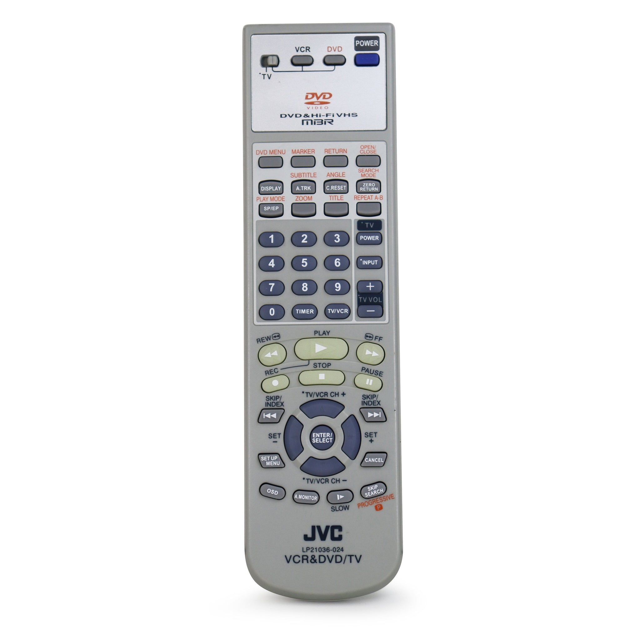 JVC LP21036-024 Remote Control for VCR DVD Combo Player HR-XVC25U