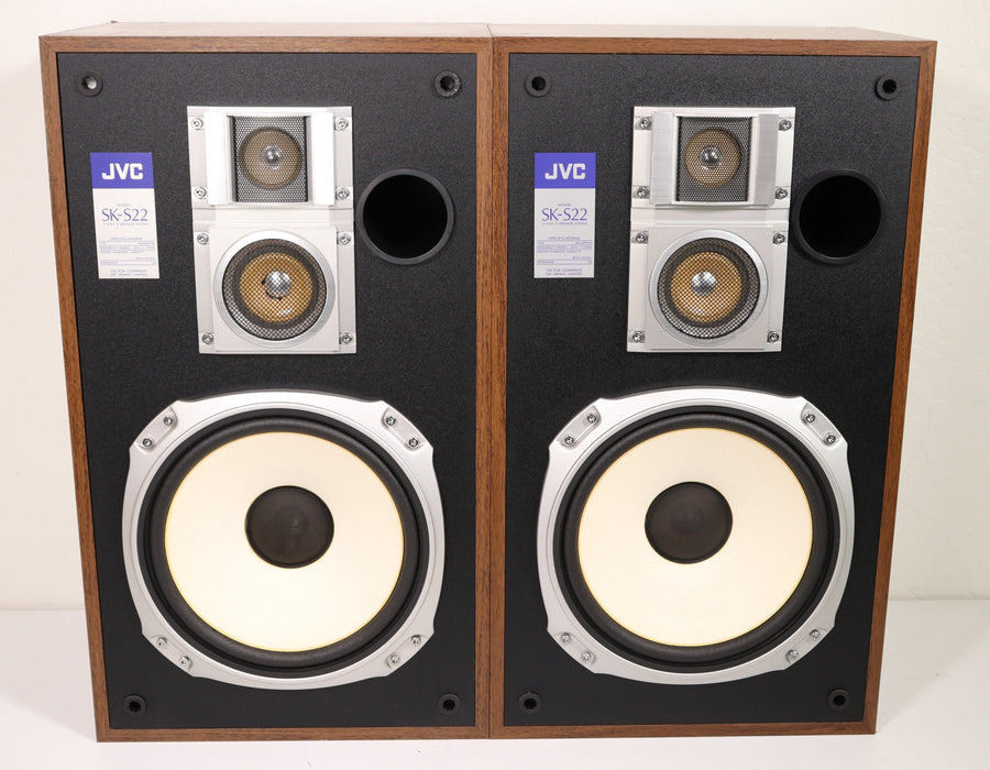 JVC SK-S22 3 Way Bookshelf Speaker Pair-Speakers-SpenCertified-vintage-refurbished-electronics