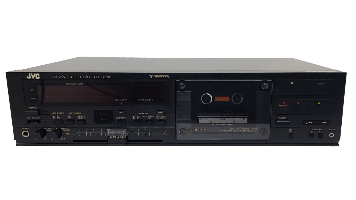 JVC TD-V66 3 Head Single Stereo Cassette Deck with Dolby B and C Noise Reduction-Electronics-SpenCertified-refurbished-vintage-electonics