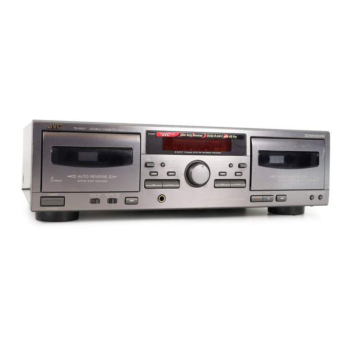 JVC TD-W217 Dual Deck Cassette Player/Recorder-Electronics-SpenCertified-refurbished-vintage-electonics