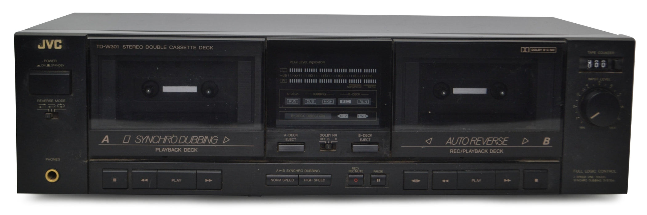 JVC - TD-W301 - Double Cassette Deck Player - Auto Reverse-Electronics-SpenCertified-refurbished-vintage-electonics