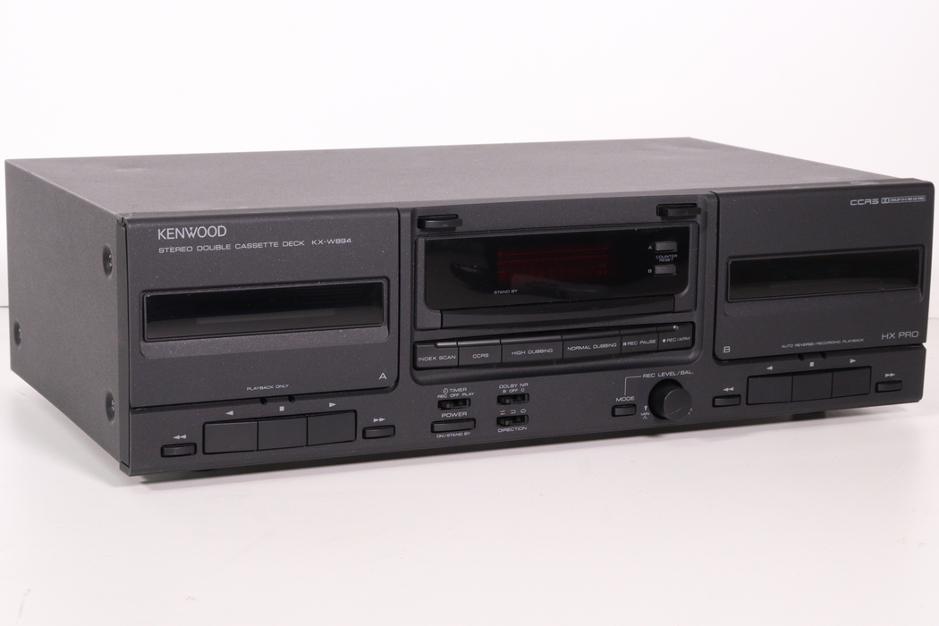 KENWOOD Stereo Double Cassette Deck KX-W894-Cassette Players & Recorders-SpenCertified-vintage-refurbished-electronics