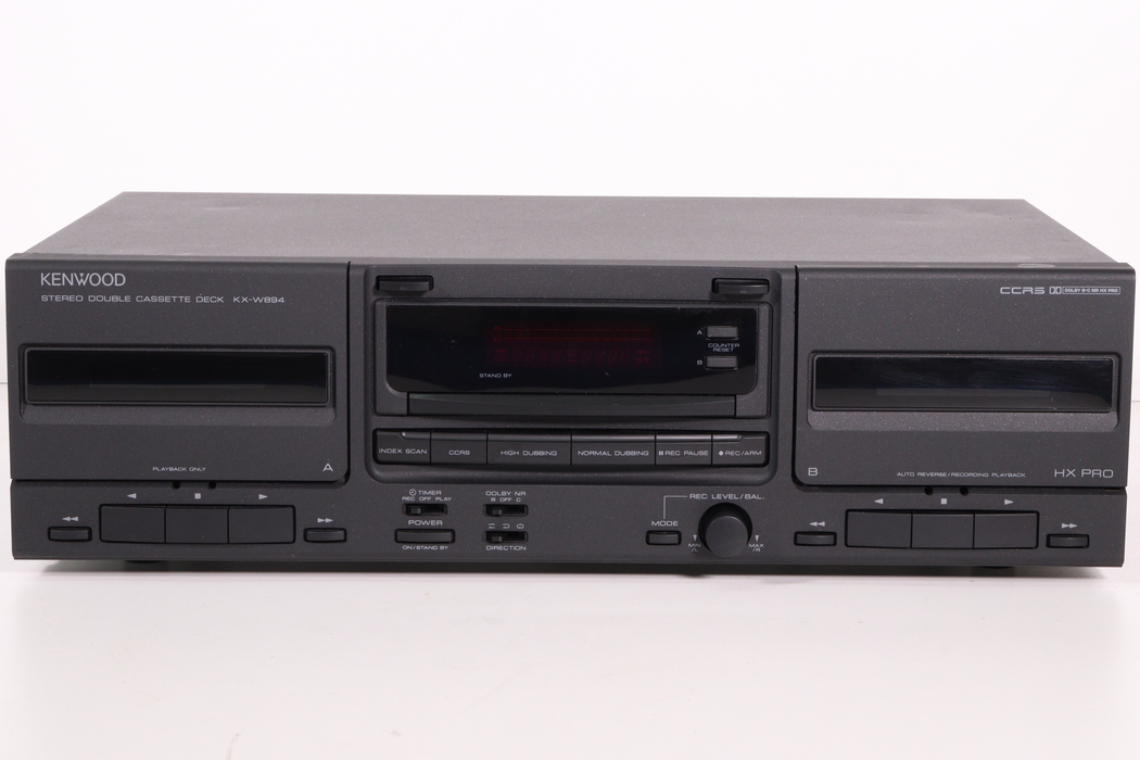 KENWOOD Stereo Double Cassette Deck KX-W894-Cassette Players & Recorders-SpenCertified-vintage-refurbished-electronics