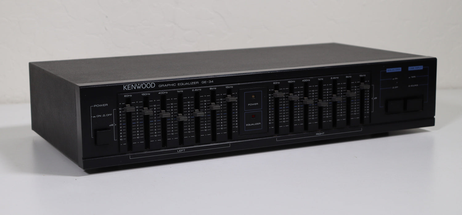 Kenwood Graphic Equalizer GE-34 Stereo EQ-Equalizers-SpenCertified-vintage-refurbished-electronics