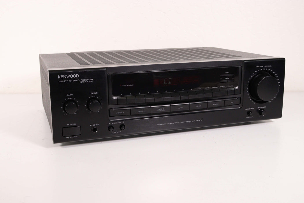 Kenwood KR-A4060 AM-FM Stereo Receiver Discrete Power Phono (No Remote)-Audio Amplifiers-SpenCertified-vintage-refurbished-electronics