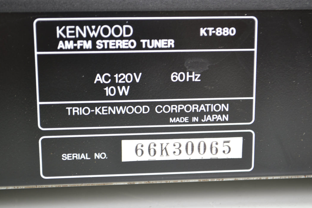 Kenwood KT-880 Quartz Synthesizer Natural Sound AM/FM Stereo Tuner-Electronics-SpenCertified-refurbished-vintage-electonics