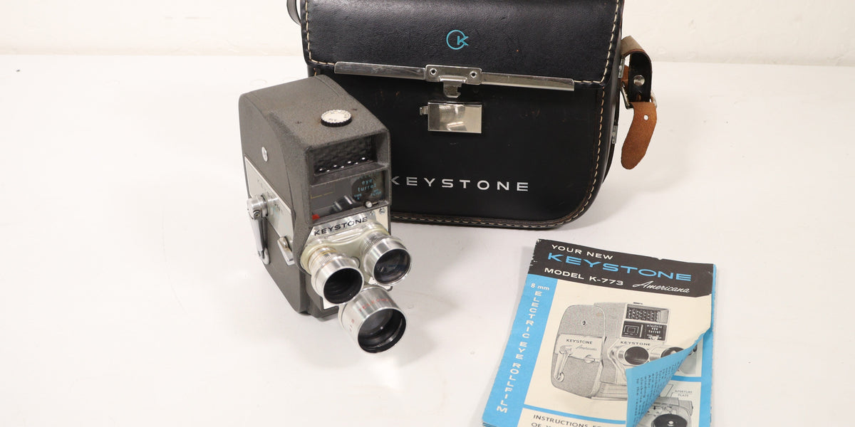 Keystone 8mm Electric Eye Rollfilm K-773 Camera System with Carrying C ...