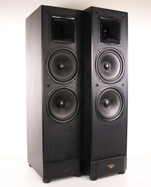 Klipsch KSF 10.5 Black Tower Speaker Pair with Horns-Speakers-SpenCertified-vintage-refurbished-electronics