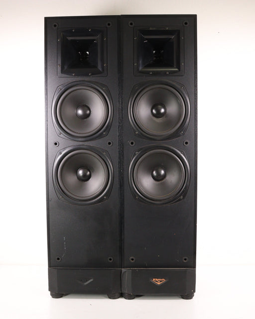 Klipsch KSF 10.5 Black Tower Speaker Pair with Horns-Speakers-SpenCertified-vintage-refurbished-electronics